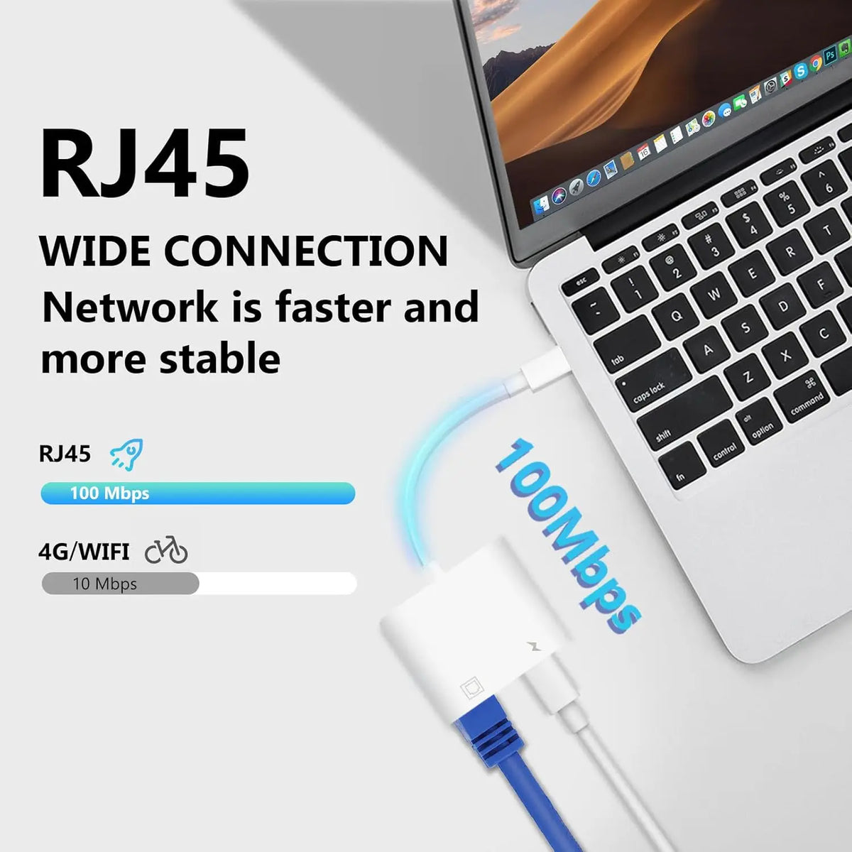 USB-C-Ethernet-adapter med 60 W PD-ingång