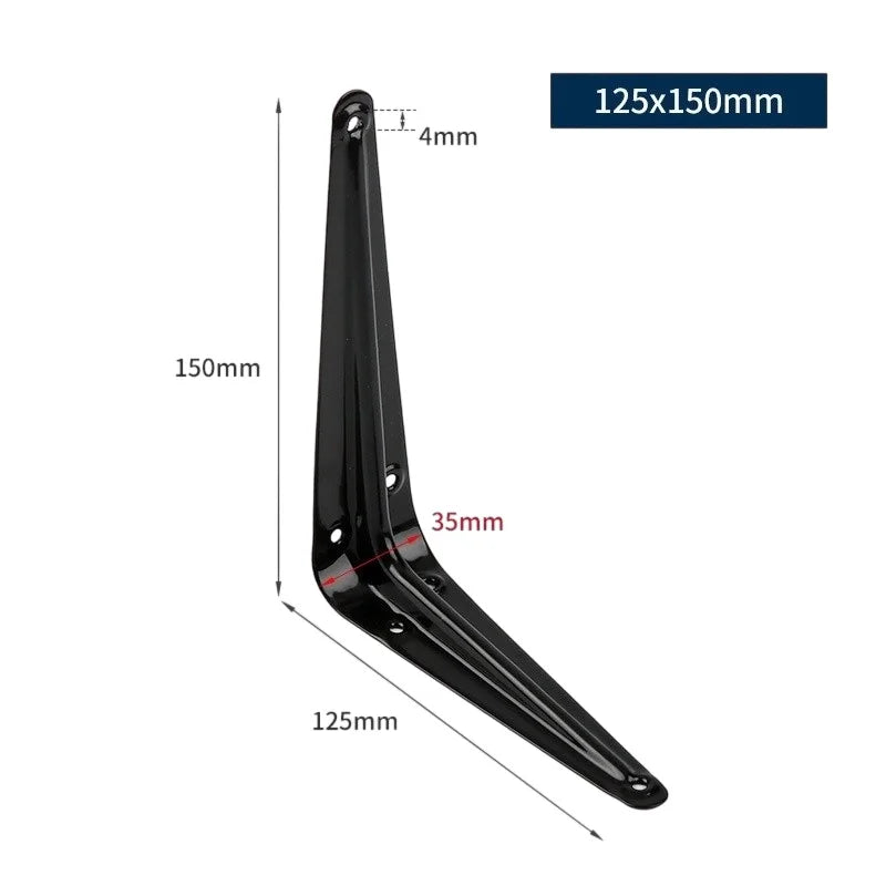 Reinforced Black Shelf Brackets, 2/6-Piece Packs