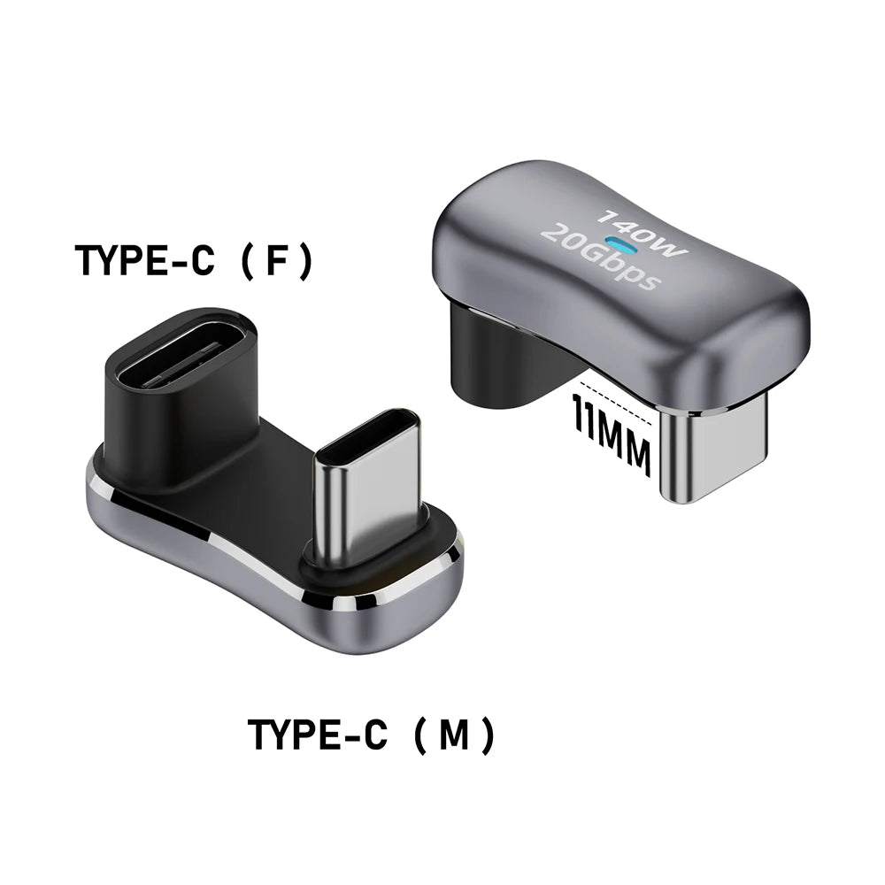 Adaptor USB 3.2 Type-C/USB, în formă de U la 180 de grade, 100 W, tată-mamă, OTG, transfer rapid de date la 10 Gbps, convertor de încărcare USB-C 4K pentru tabletă