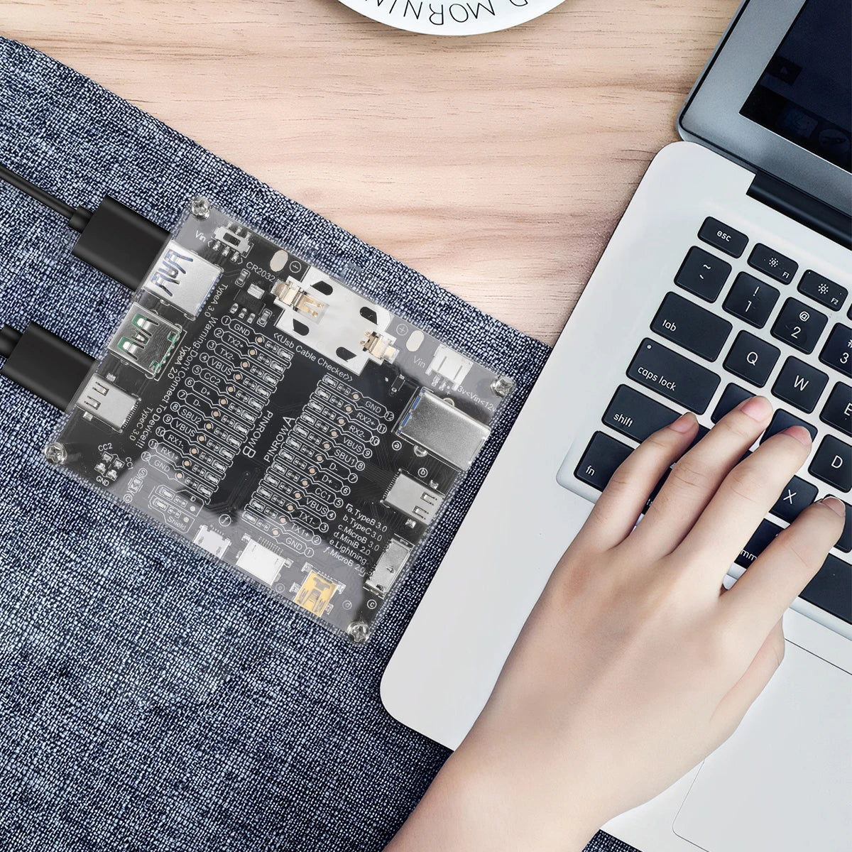 Cablu USB, linie de date, placă de test, tester de cablu USB, contact scurt, comutare on-off pentru tip-C, placă de test