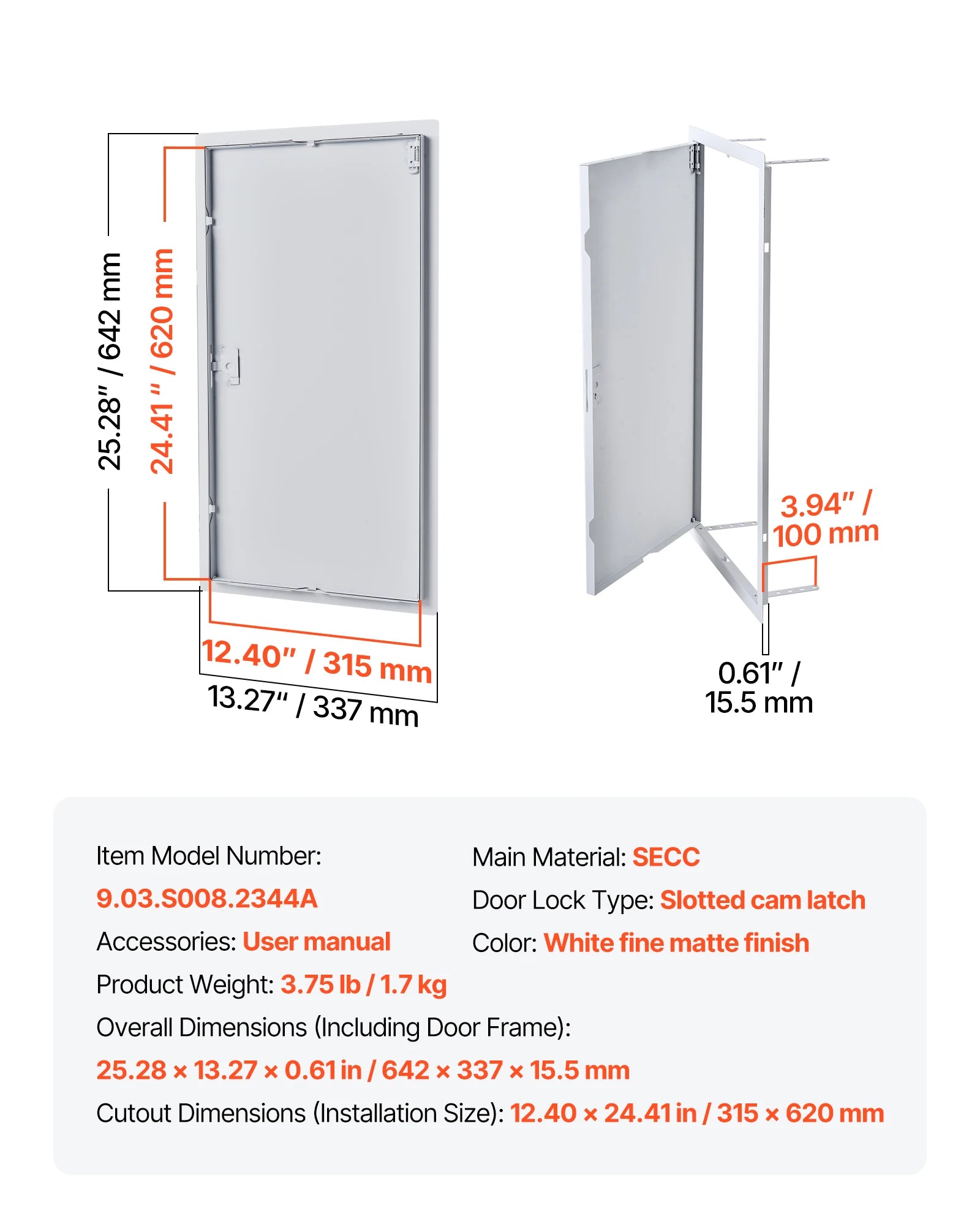 Galvanized Steel Access Panel for Drywall, Ceiling, Plumbing and Electrical Access