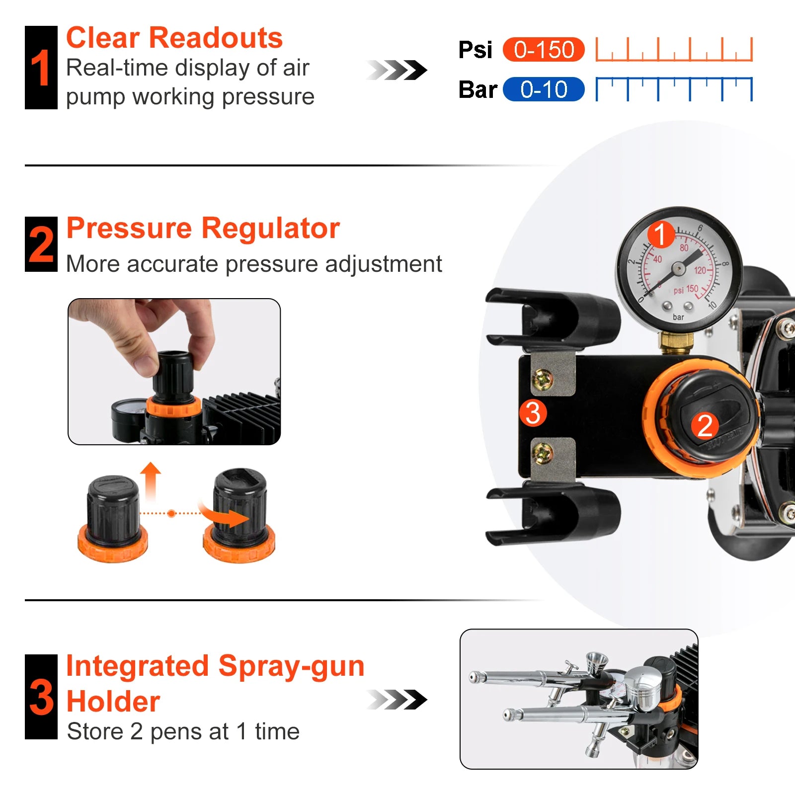 120W Dual-Action Airbrush Set met Compressor voor Kunst, Nagels & Doe-Het-Zelf