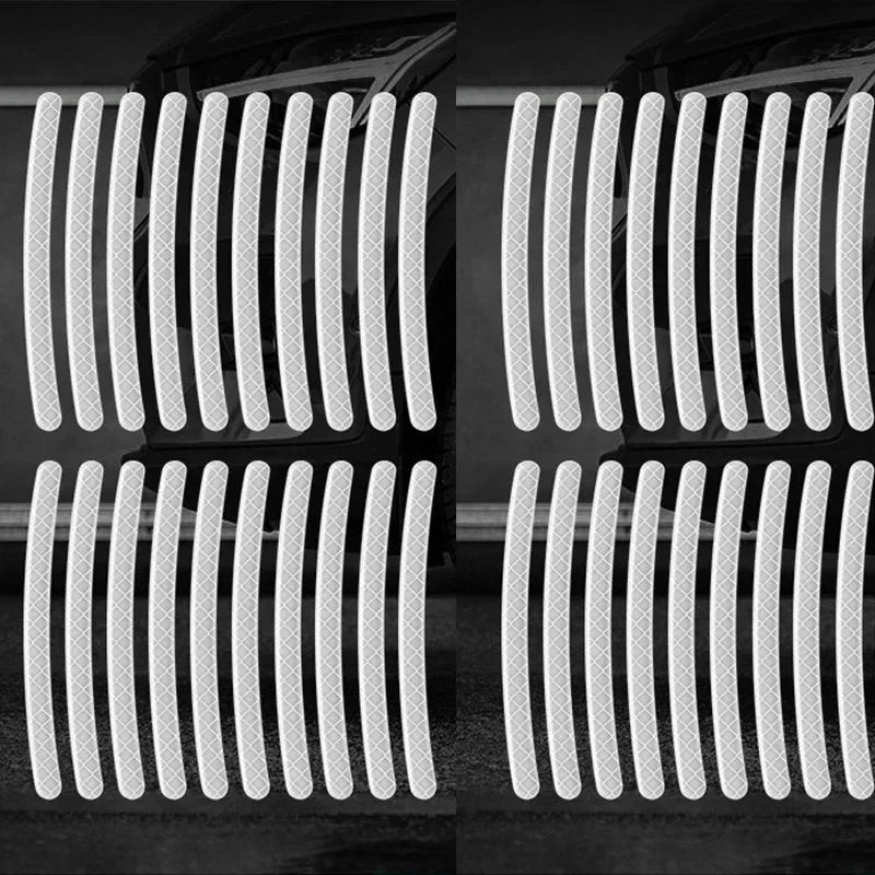 Car Wheel Hub Reflective Stripes Sticker Driving Safety Tire Decor Warning Sticker Warning Reflective Tape Car Accessories 