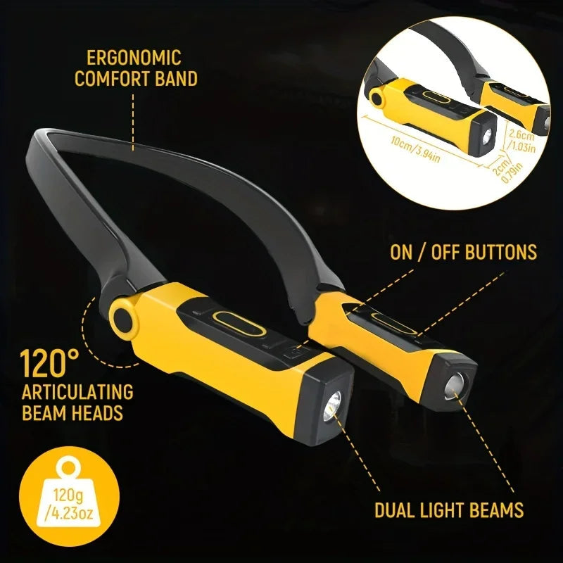 2 Pack Rechargeable LED Neck Reading Light Two Brightness Levels For Reading, Knitting, Camping & Repairing  Led Work Light 