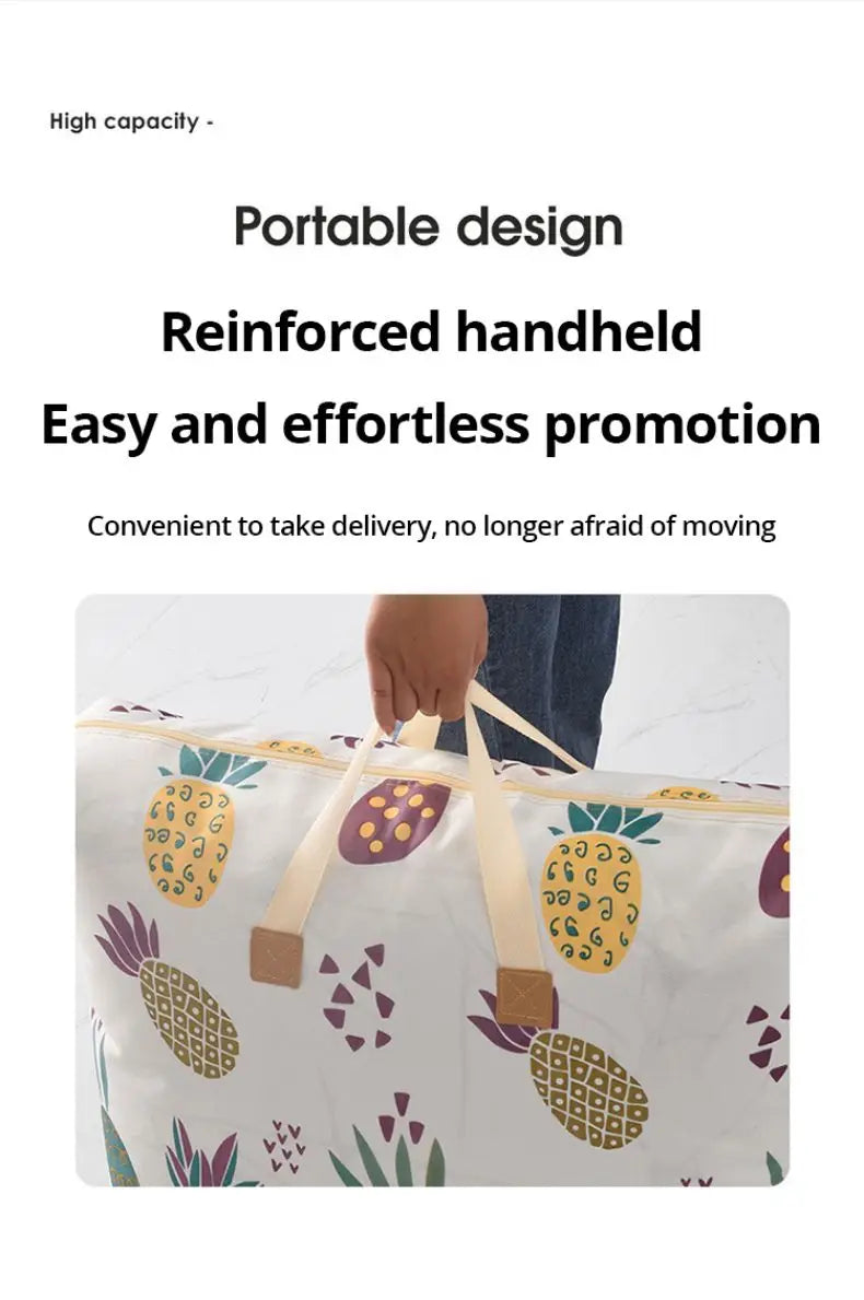 1pc Large Capacity Clothes Storage Bag Organizer With Reinforced Handle For Blankets Bedding Foldable With Zipper Storage Bag 