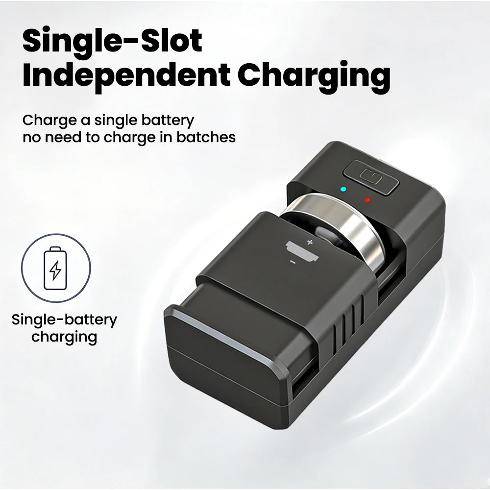 USB-C-laddare för uppladdningsbara LIR-knappceller