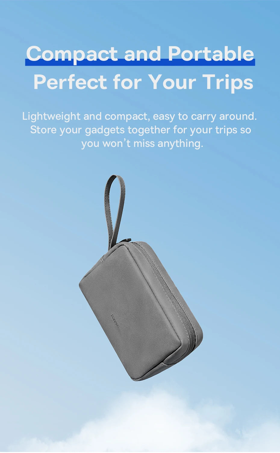 Borsa Organizer per Elettronica con Cerniera per Cavi, Caricabatterie e Gadget