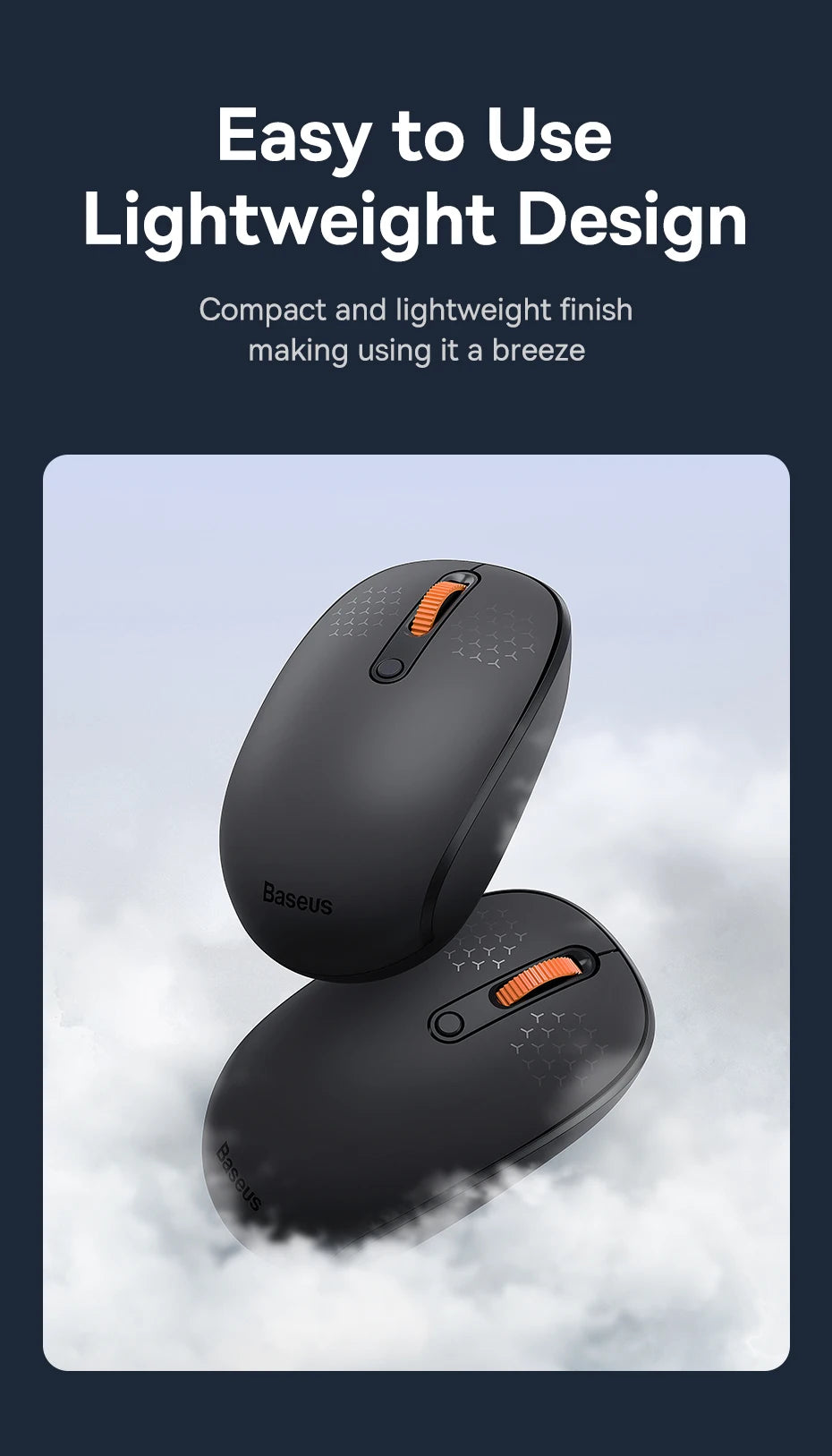 Wireless Bluetooth Mouse with Silent Clicks & Tri-Mode Connection