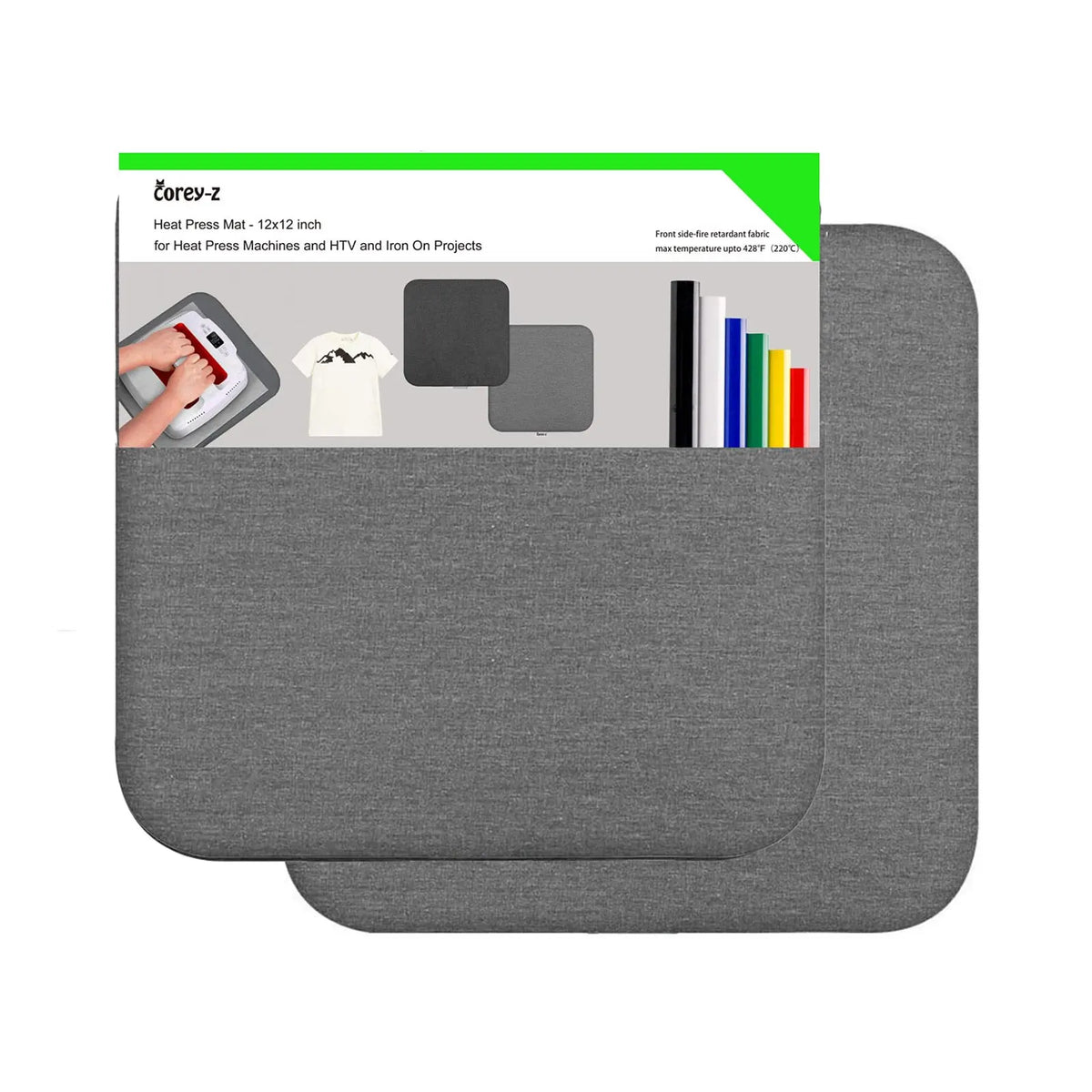 12 × 12in Heat Press Mat for HTV and Iron-On Projects