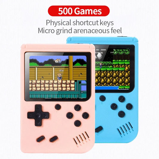 Mini console per videogiochi portatile retrò portatile LCD a colori da 8 bit da 3,0 pollici Lettore di giochi a colori per bambini integrato in 500 giochi