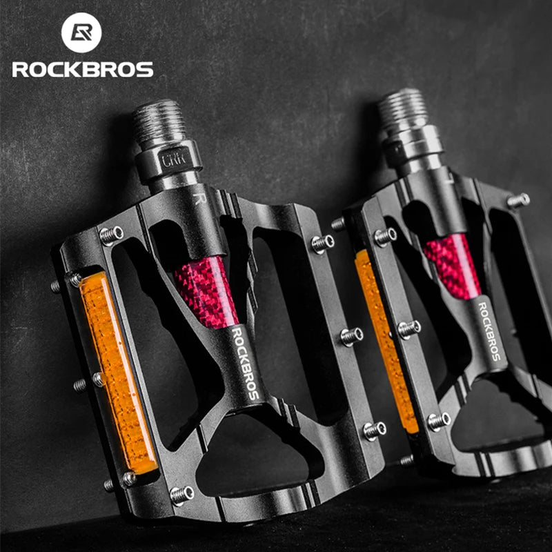 Aluminum Alloy Bike Pedals with Non-Slip Grip & Reflective Safety