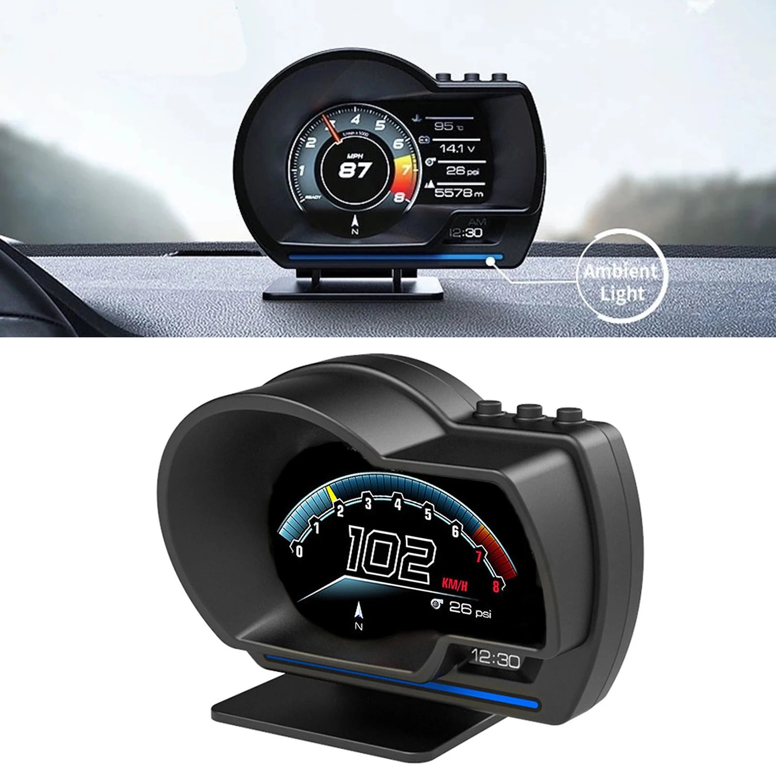 Car HUD Head Up Display OBD2 GPS Smart Gauge