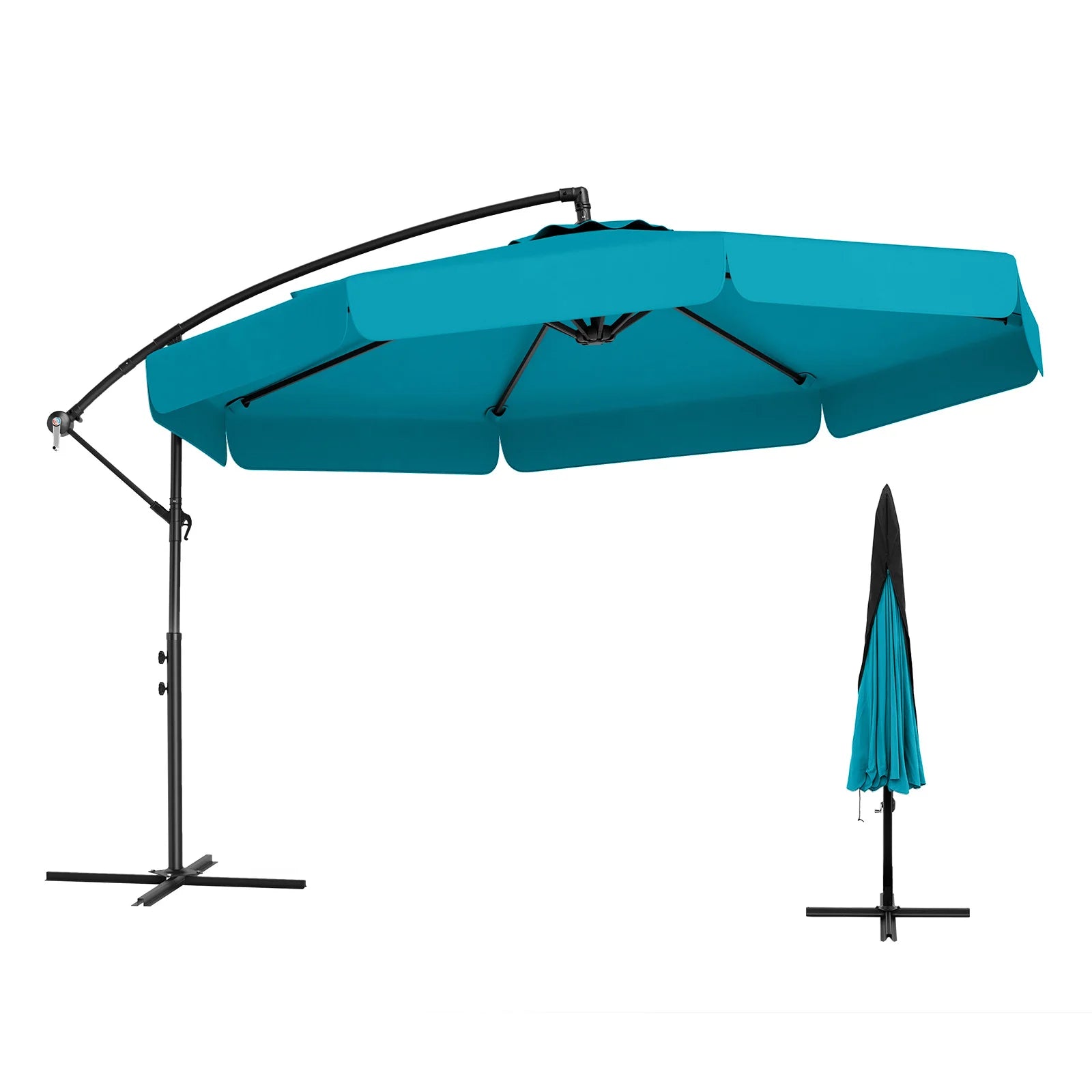 10 ft Offset Hanging Patio Umbrella with Cover