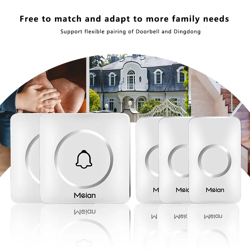 Wireless Doorbell with LED Flash and Adjustable Volume