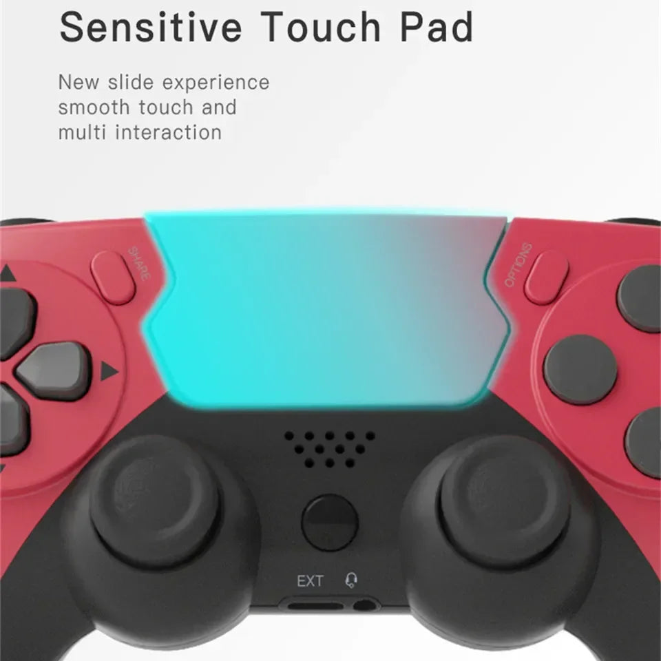 GAMINJA Wireless Controller Bluetooth Gamepad Double Vibration 6Axis Joypad Touchpad Microphone Earphone Port For PS4 PS3 PC