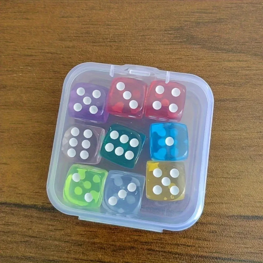 Jeu de dés de 14 mm dans une boîte de rangement, 9 pièces