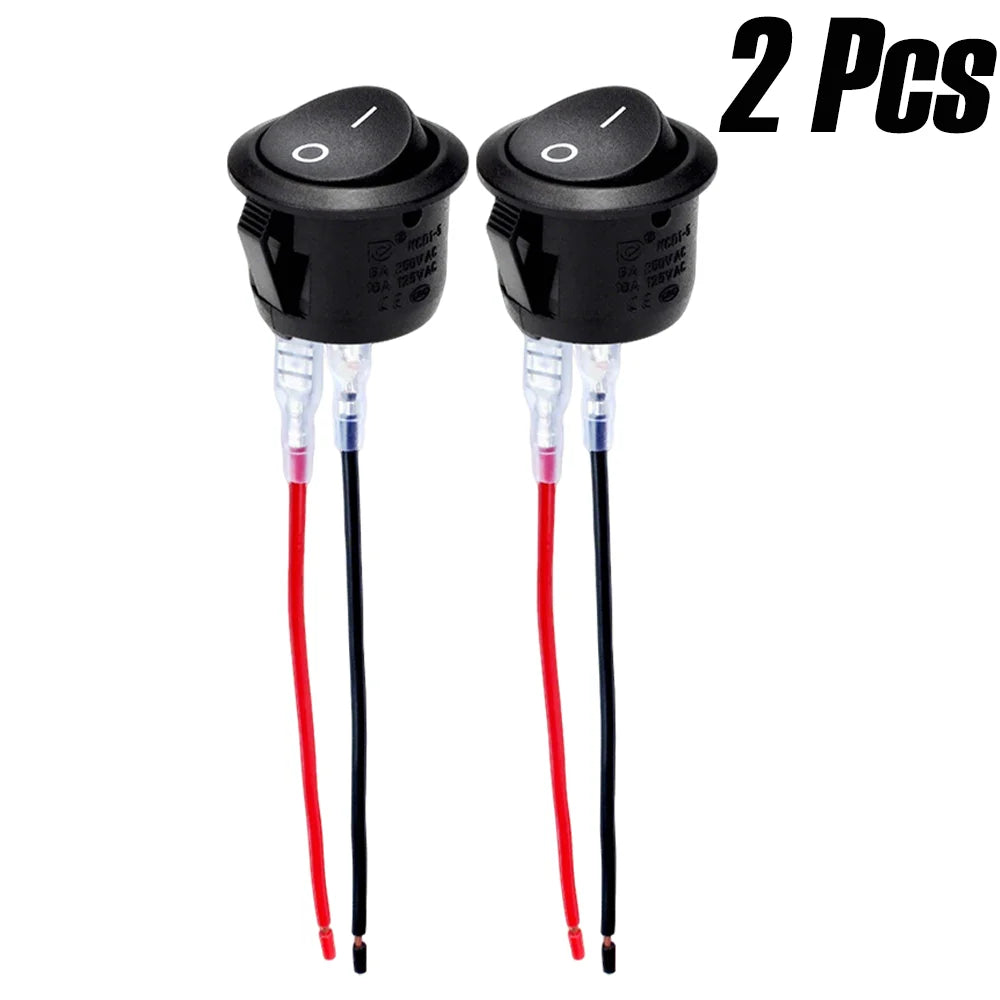 1-10Pcs 20mm Round Practical Joystick Switch SPST 2 Pin Snap-in ON-Off Toggle Switch Universal 12V for Car RV Boat