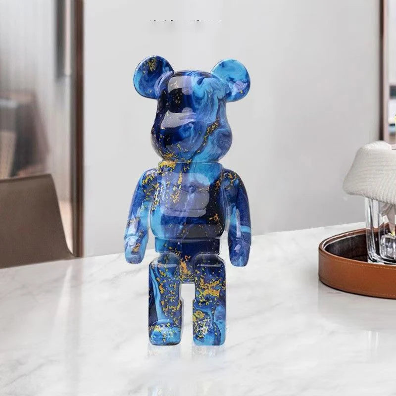 27cm/10Inches Graffiti Bear Figurine Home Decor Animal Abstract Ornament Storage Money Jar Modern Room Sculpture Table Decor 
