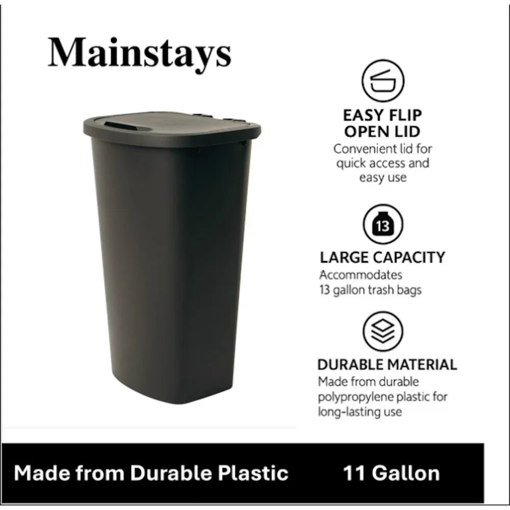 11 Gallon Kitchen Trash Can with Lift-Top Lid