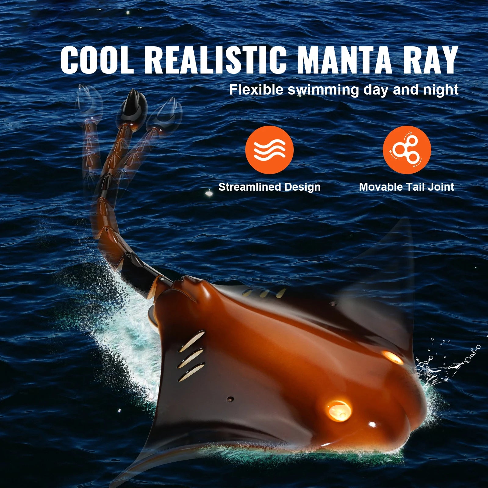 Jouet aquatique télécommandé RC Manta Ray avec double hélice