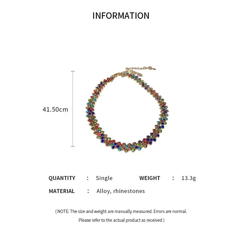 Luxury Shiny Full Rhinestone Choker Necklace for Women Personalized Geometric Crystal Necklaces Wedding Jewelry Party Gifts 