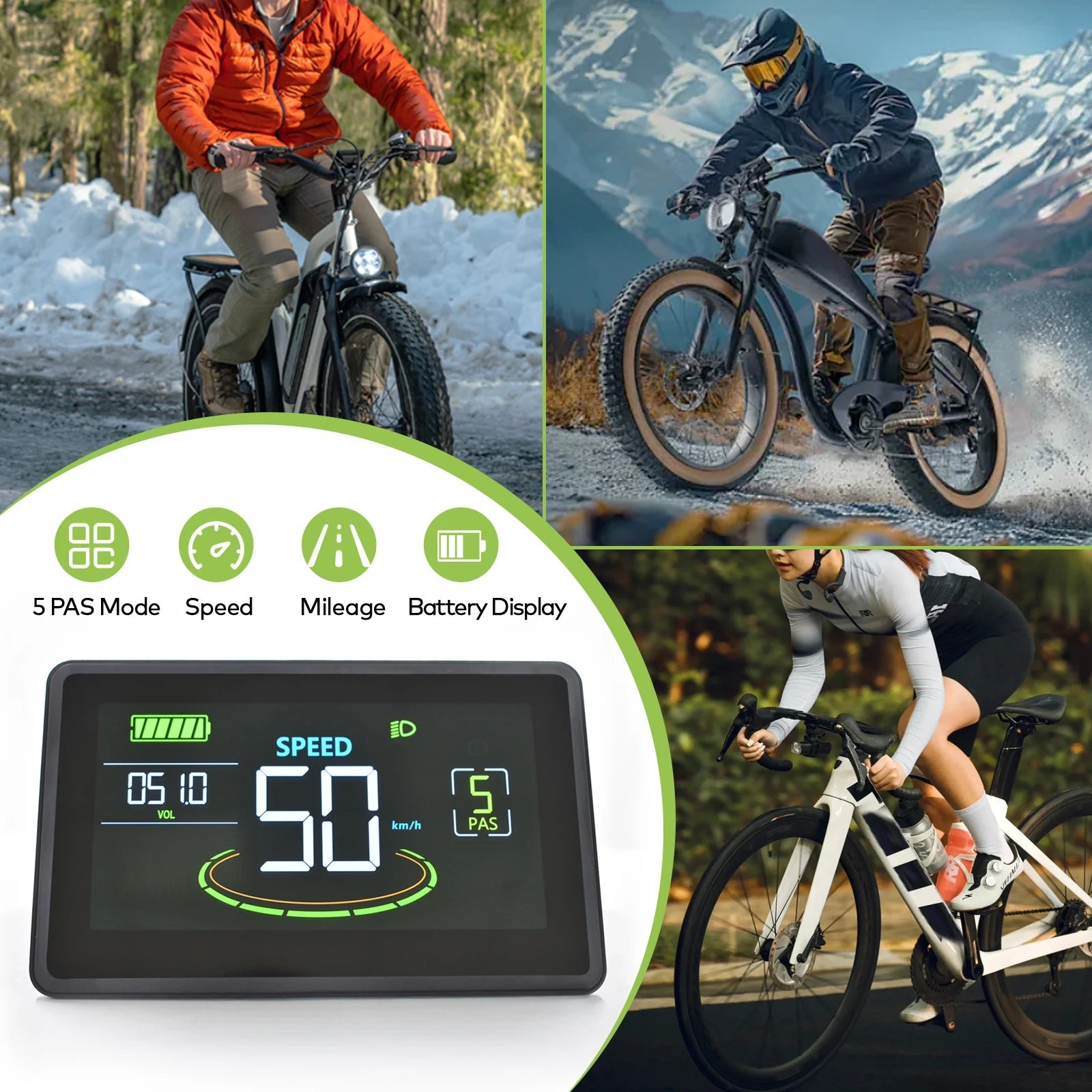 H6C Bicycle Computer Large Screen Led Cycling Computer Odometer Accurate Waterproof Bicycle Speedometer E Bike Accessories 