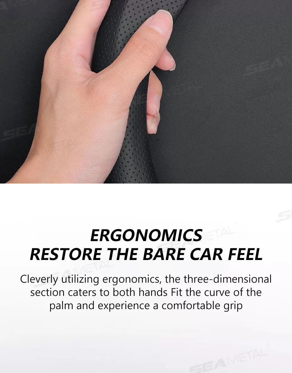 SEAMETAL Heavy-Duty Car Steering Wheel Cover Universal Steer Wheel Protector for 37-39cm Breathable Anti-Slip Protection Cover