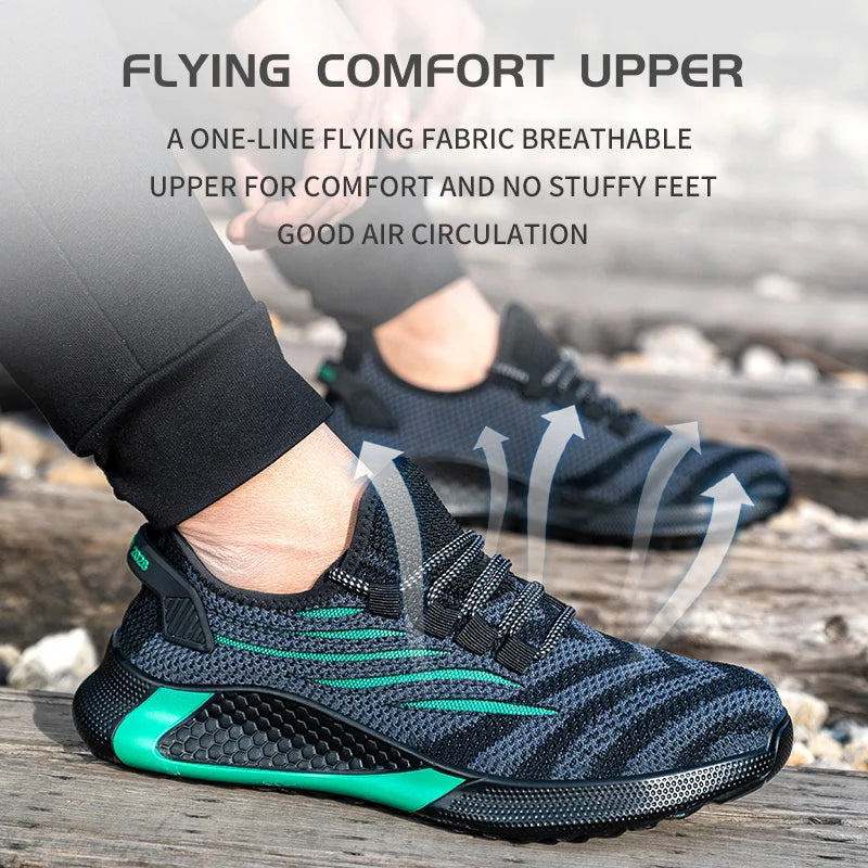 Men Work Safety Shoes Anti-puncture Working Sneakers Male Indestructible Work Shoes Men Boots Lightweight Men Shoes Safety Boots 