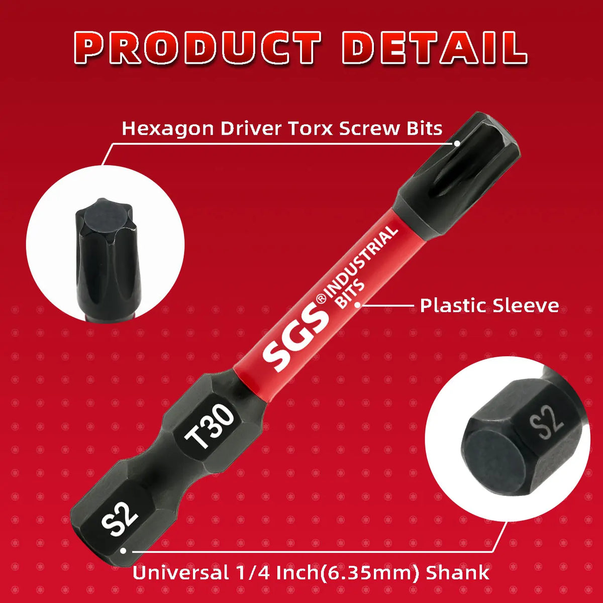 50 mm Magnetic Torx Bit Set - 10 Pieces
