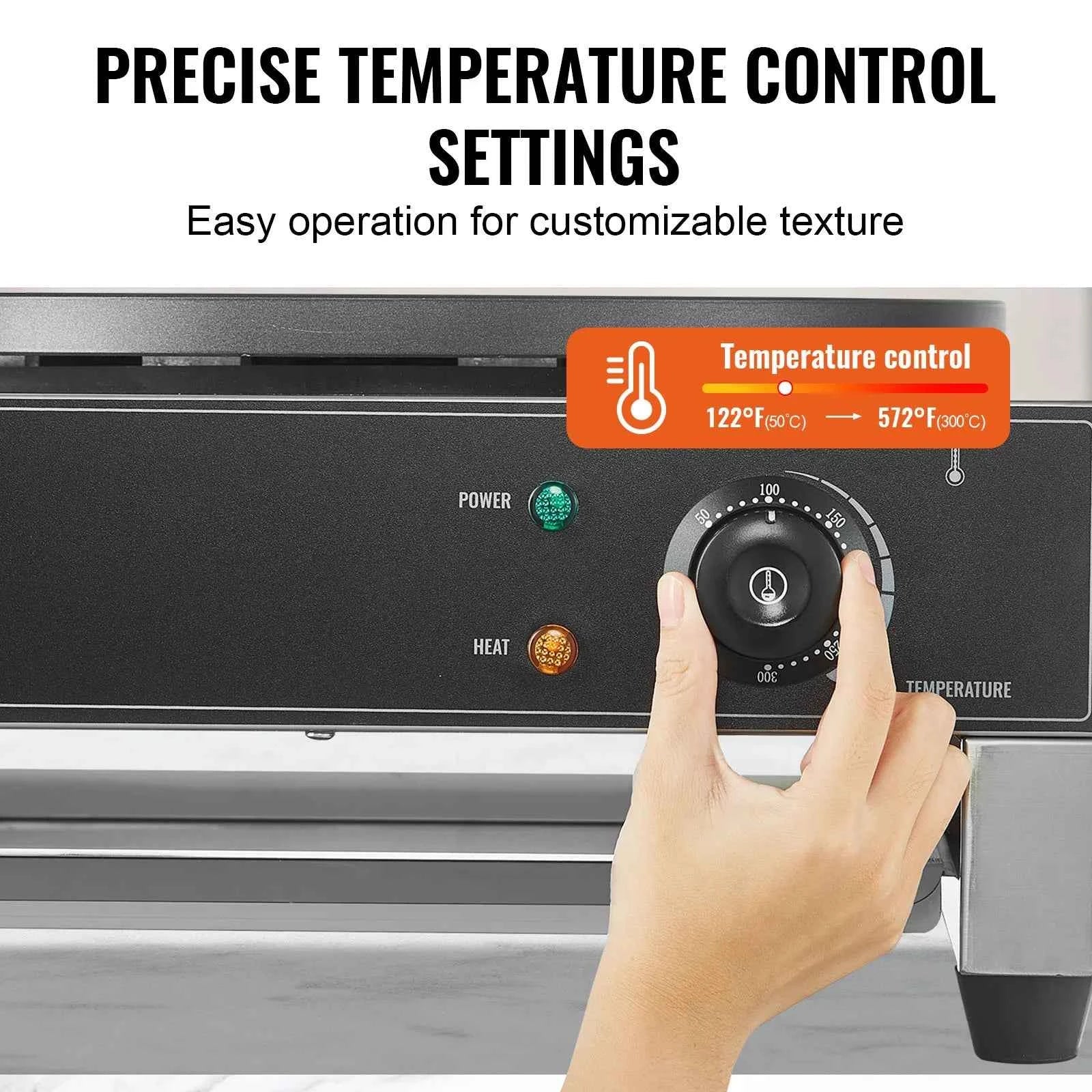 SucceBuy Electric Crepe Maker 16 Inch Commercial Crepe Machine Flat Plate Crepe Griddle Nonstick Circular Cereals Pancake Stove
