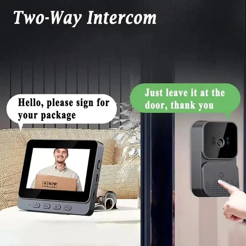 Doorbell Camera Smart Wireless 4G Video Intercom Camera Inteligente Night Vision 4.3 Inch HD Screen For Security Home Apartment