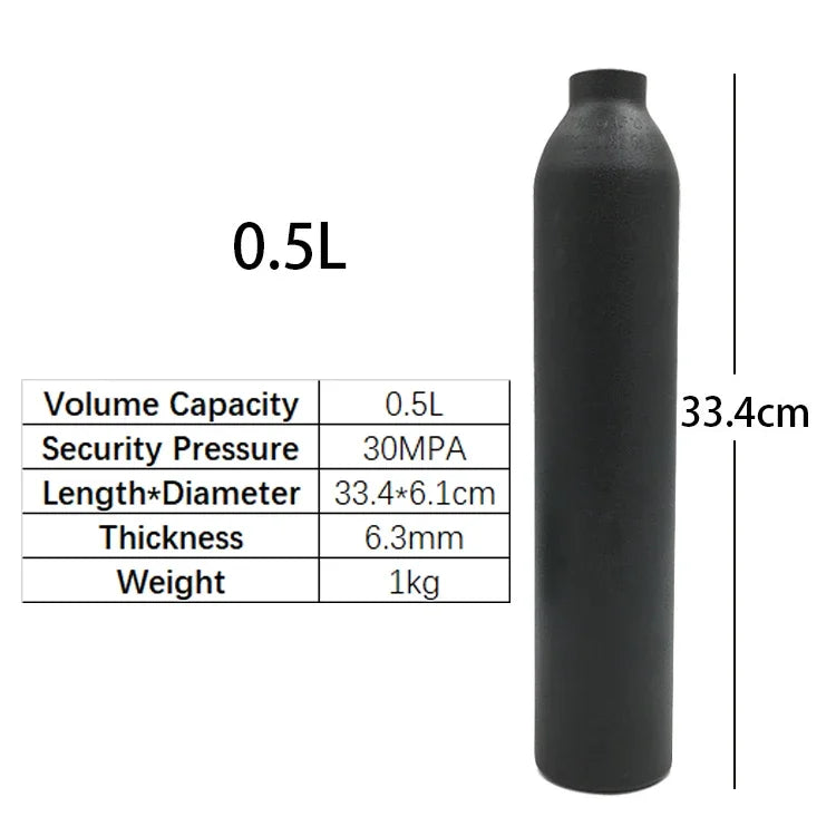 Bouteille en aluminium CO2 30MPa filetage M18×1,5 pour aquarium et usage gaz