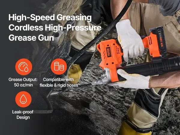 Battery Powered Grease Gun 8000 PSI Cordless 20V Operation