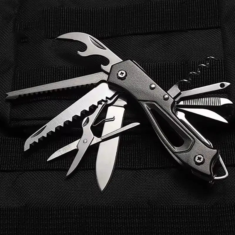 Outdoor Multitool Folding Swiss Knife Camp EDC Knife Portable Scissors Bottle Opener Military Fold Pocket Knife Protect Tool 
