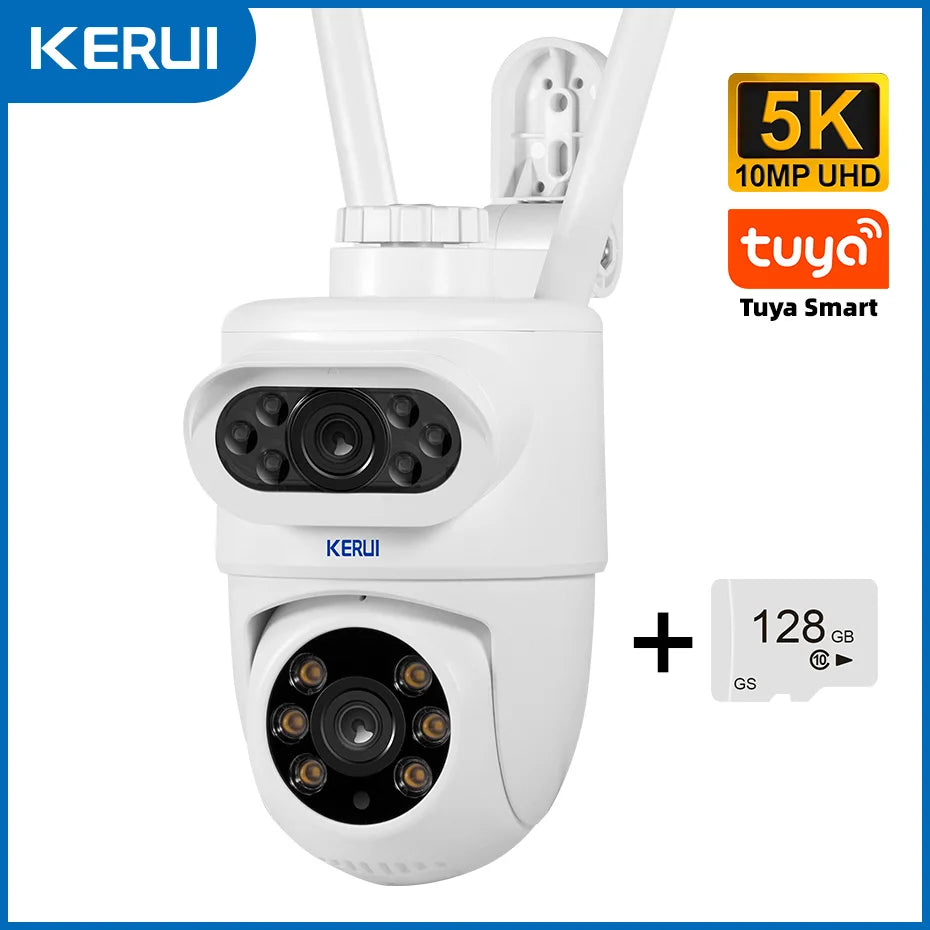 Outdoor 10MP 5K HD Dual Lens WiFi PTZ Security Camera