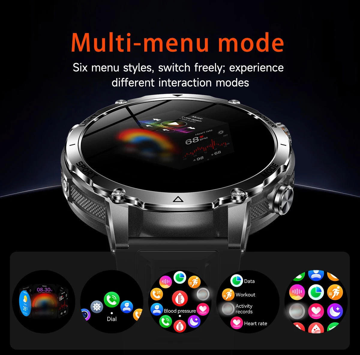 Outdoor Bluetooth Anruf-Smartwatch mit LED-Taschenlampe