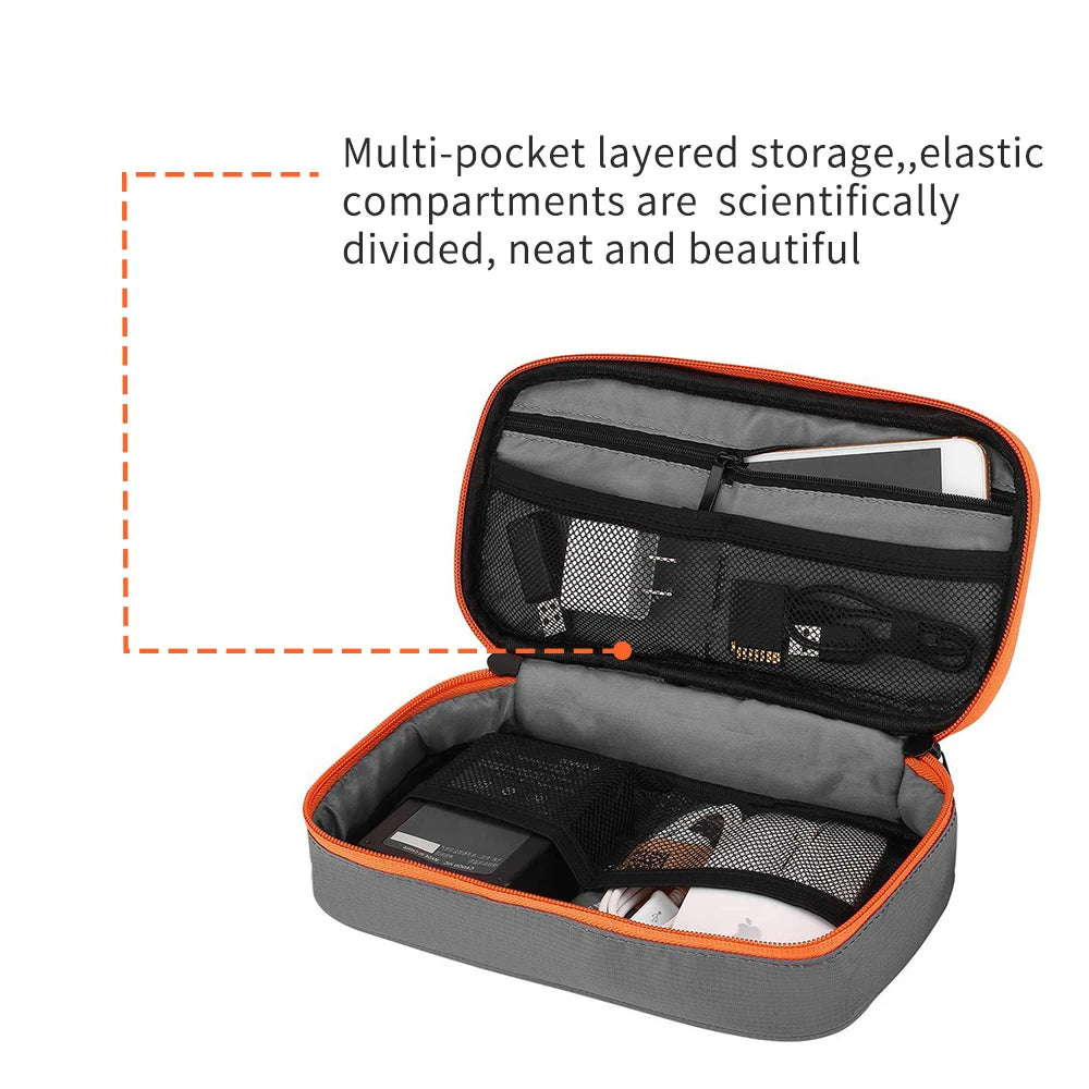 Travel Cable and Electronics Organizer Pouch