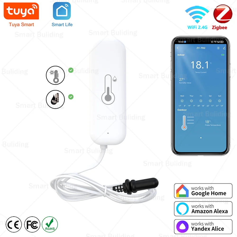 Smart Temperature and Humidity Sensor with Probe