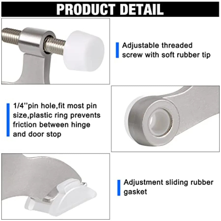 48-Pack Adjustable Hinge Pin Door Stops with Rubber Tips
