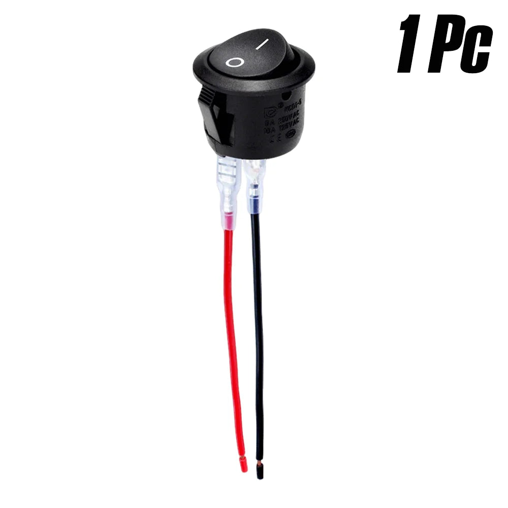 1-10Pcs 20mm Round Practical Joystick Switch SPST 2 Pin Snap-in ON-Off Toggle Switch Universal 12V for Car RV Boat