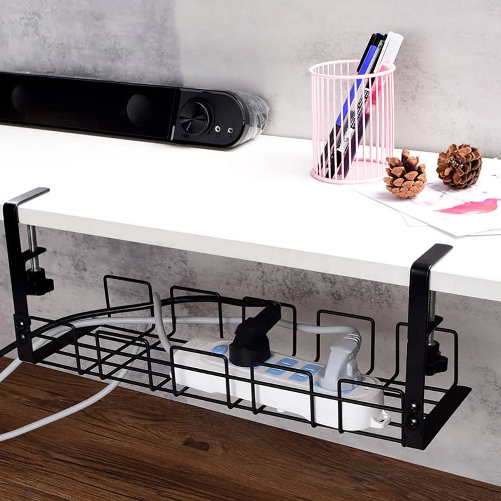 Clamp-On Under-Desk Cable Tray