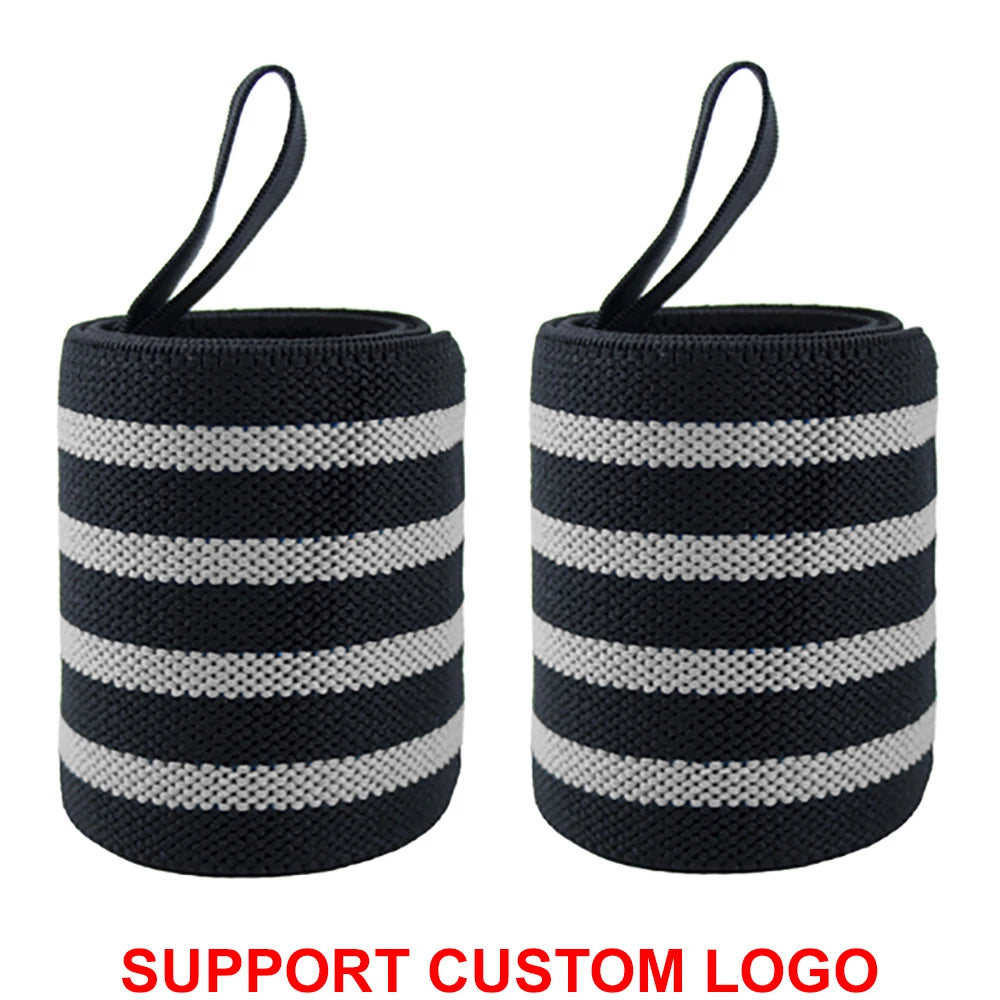 1 Pair Wristband Wrist Support Brace Straps Extra Strength Weight Lifting Wrist Wraps Bandage Fitness Gym Training Custom Logo 
