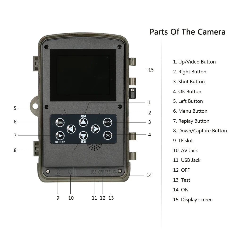 20MP 1080P Trail Camera with Night Vision and IP66 Waterproof
