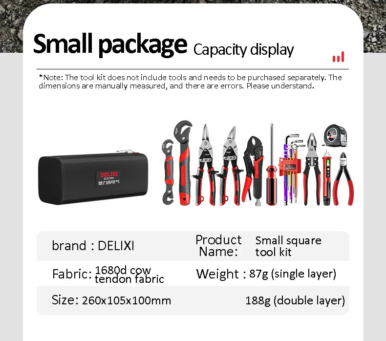 DELIXI ELECTRIC Tool Bag Oxford Cloth Portable Storage Bag, Professional Electrician and Carpenter Repair, Home Storage, HandBag 