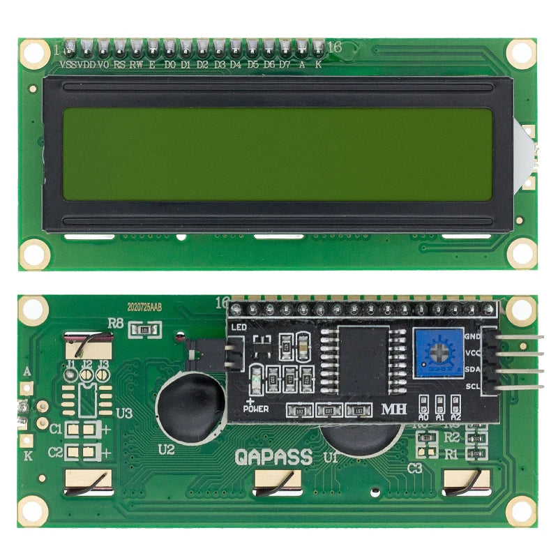 Wyświetlacz znakowy LCD1602 16x2 z opcjonalnym adapterem I2C