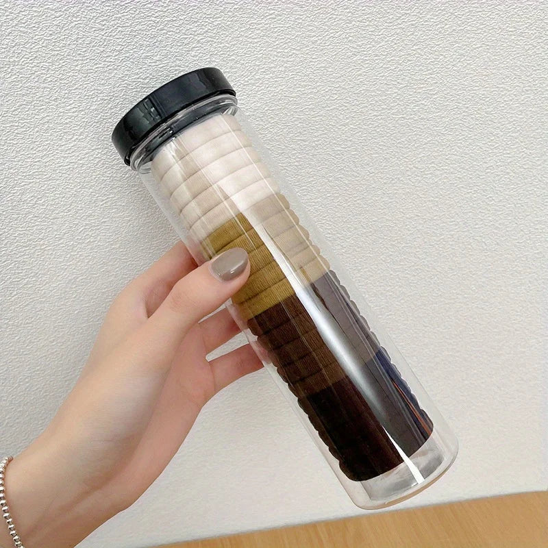 20pcs/can High Elastic Hair Ring French Style Bands Tie Thickened Hair Rope Basic Simple Head Rope For Women Girls Iddal Choice 