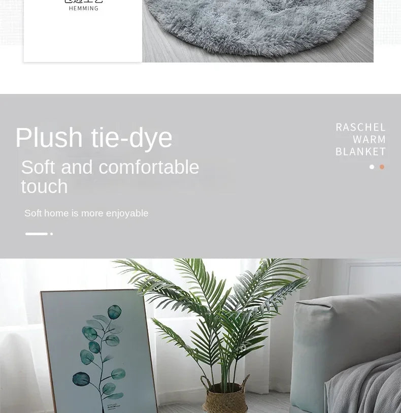 Super Soft Plush Round Rug Mat Fluffy White Carpets For Living Room Home Decor Bedroom Kid Room Decoration Salon Thick Pile Rug 