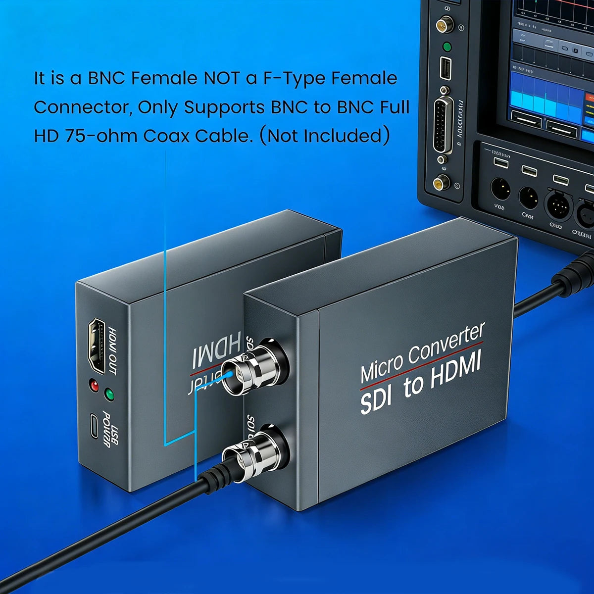 SDI-to-HDMI Converter with SDI Loop Output