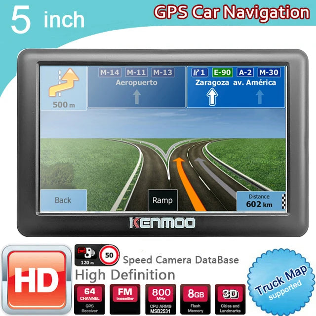 5 Inch HD GPS Navigation Device with Europe and Russia Maps