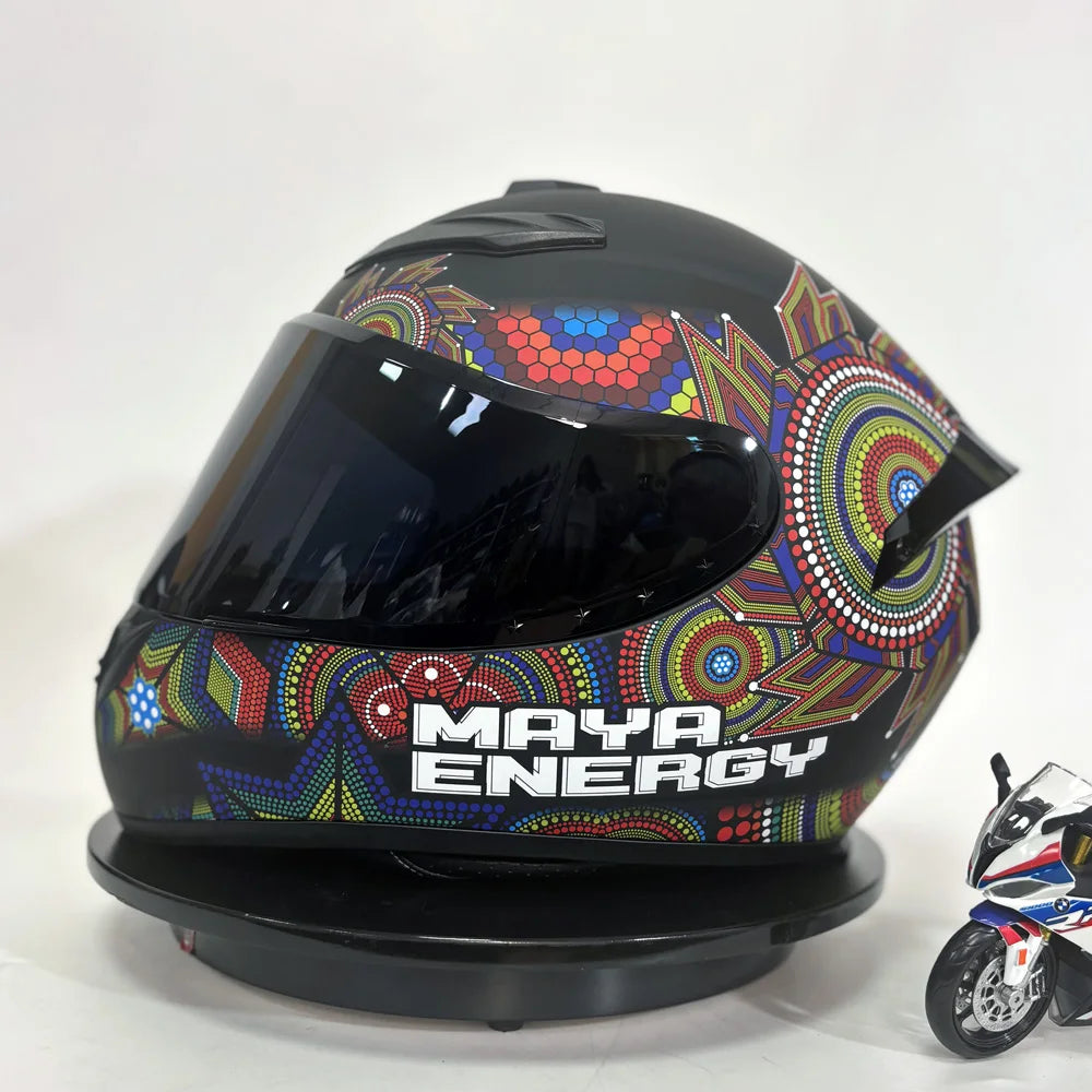 Full Face Racing Motorcycle Helmet with Anti-Fog Vintage Style